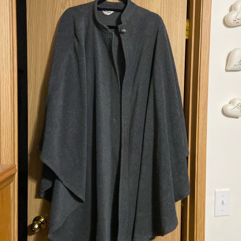 Anthony Richard’s Gray Feels Like Fleece Open Front Poncho All Sizes